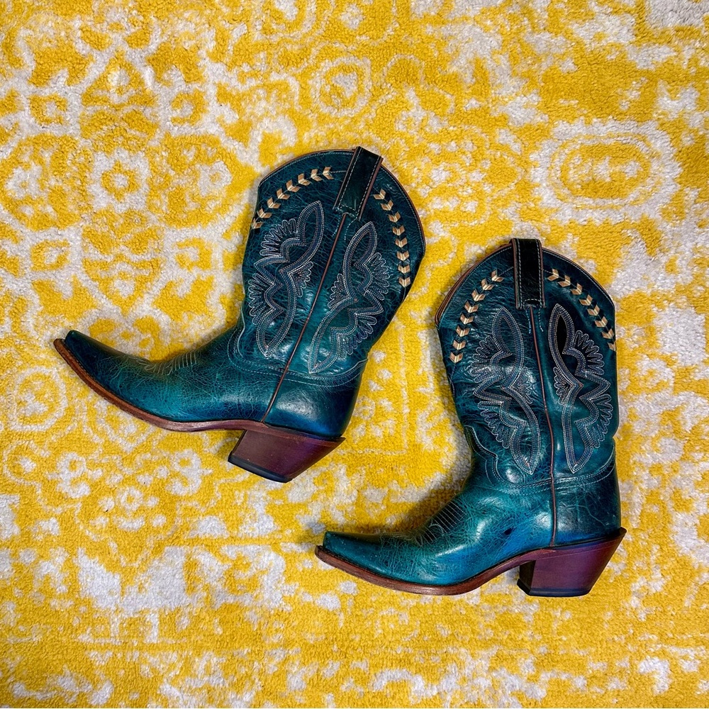 Vintage Teal/Turquoise Justin Damiana Boots